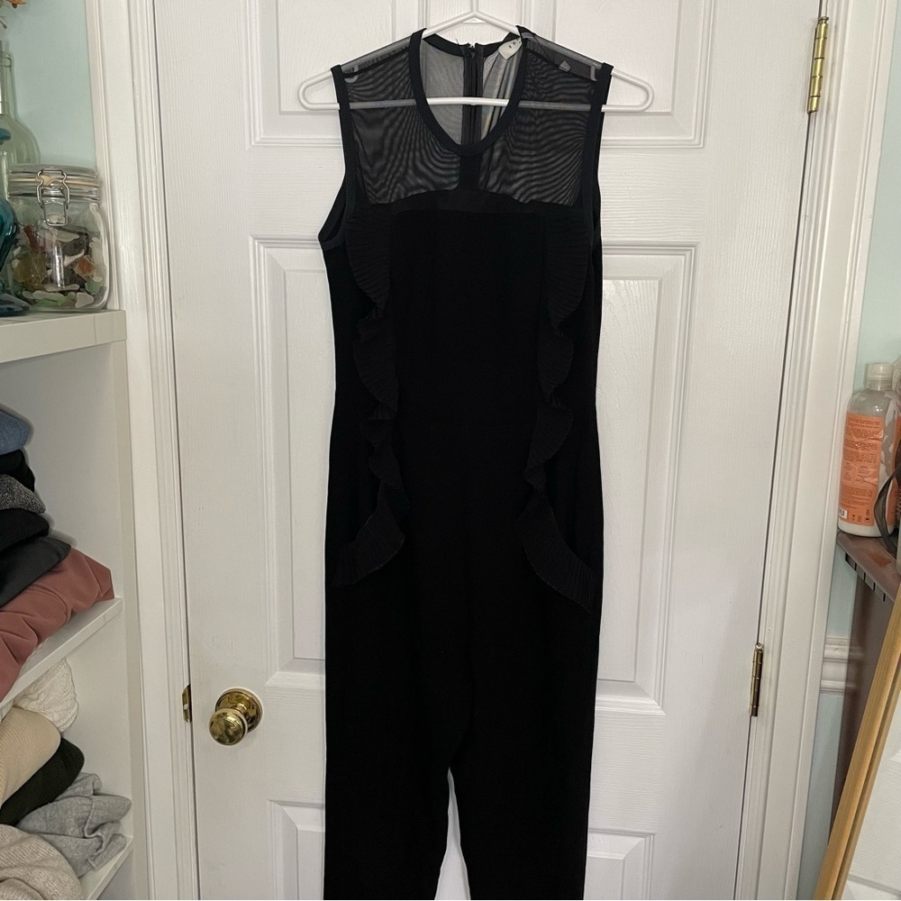 Sandro Paris Black Mesh Pant Jumpsuit 1